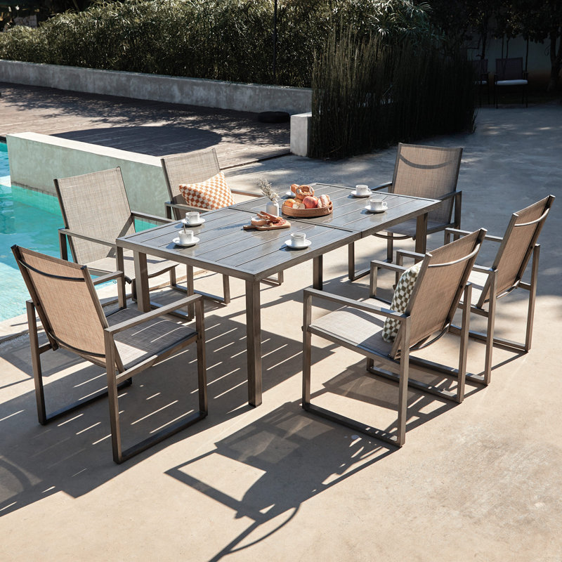 Latitude Run® Takeia 7-Piece Rectangular Metal Dining Set